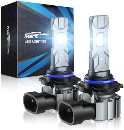 Marsauto M1S 9006 HB4 Bulbs, 30000LM Super Bright 9006 Bulb 1:1 Mini Design, 6000K Cool White HB4 Fog Light, 3min Plug and Play, IP68, Pack of 2
