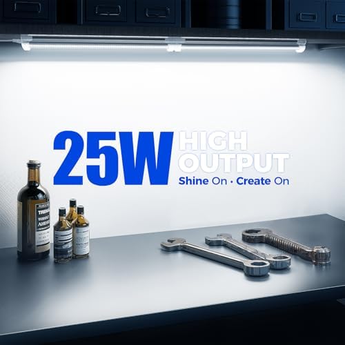 Barrina T8 LED Shop Lights 1.5FT, 25W 3450LM 6500K, 2 Pack High Output Tube