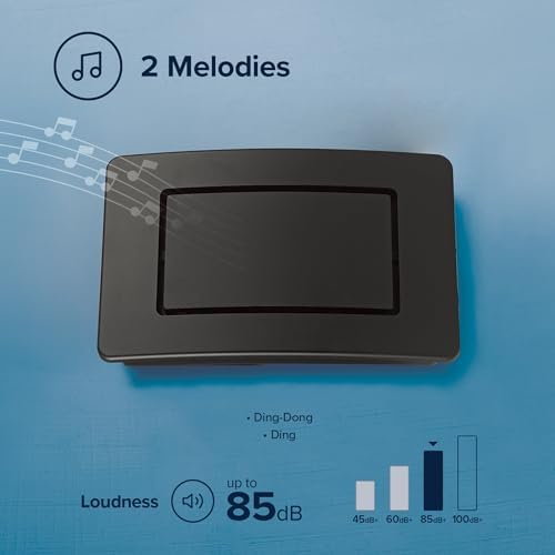 Heath Zenith Wired Mechanical Doorbell Chime Kit, 2-Melody Ding-Dong or Ding, Lighted Push Button, Black Plastic, Hardwired, 85dB, 18000204