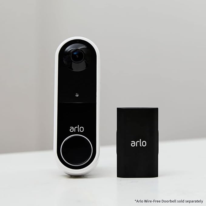 Arlo Rechargeable Video Doorbell Battery - Arlo Certified Accessory - Works with Arlo Essential Wire-Free Video Doorbell, Back-Up Battery, Easy Installation, Black - VMA2400 (Renewed)