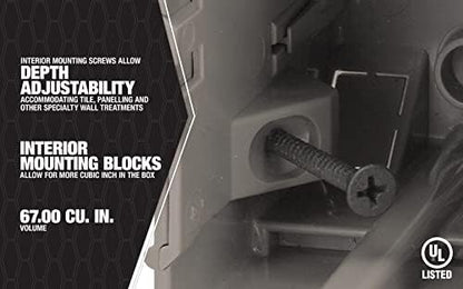 Southwire MSB1G One Gang Device Box with Depth Adjustable, Heavy Duty 42lb