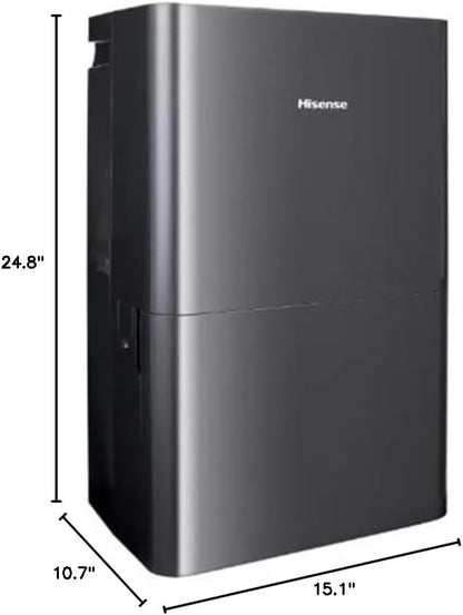 Hisense 50-Pint 3-Speed Built-in Pump Dehumidifier, 3 Modes (Auto, Continuous, Manual), LED display, Noise level 48 dB, up to 4500 sq ft, 115v – DH7021KP1G (Renewed)