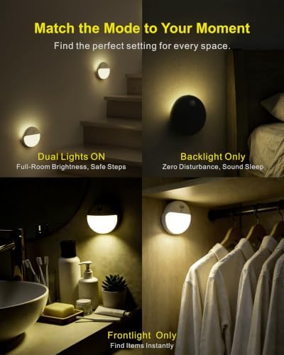 YUNLEX 2 Pack Toilets Light Motion Sensor, Battery Operated Night Light