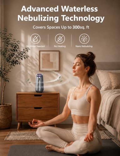 Waterless Essential Oil Diffuser, Nebulizing Diffuser, Rechargeable