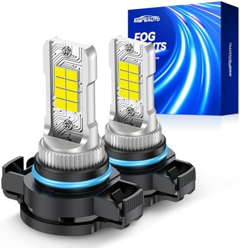 Marsauto 5201/PS24W/5202 LED Fog Light Bulbs, 12000LM 6000K White-Pack of 2