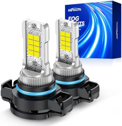 Marsauto 5201/PS24W/5202 LED Fog Light Bulbs, 12000LM 6000K White-Pack of 2