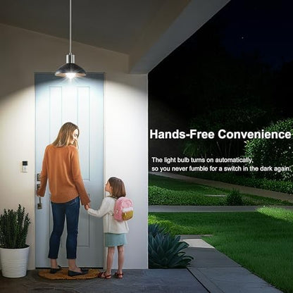 Motion Sensor Light Bulbs, 12W(100W Equivalent) A19 E26 6000K Auto On/Off