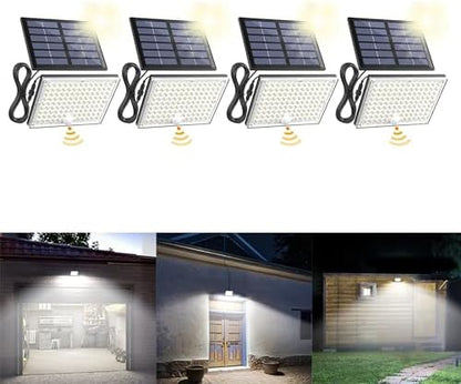 SUPERDANNY Solar Outside Lights with 113 Bright LEDs 7000K with 16ft Cable