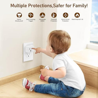 Thinkbee Remote Control Outlet Plug, 600ft RF Range Wireless Switch Kit