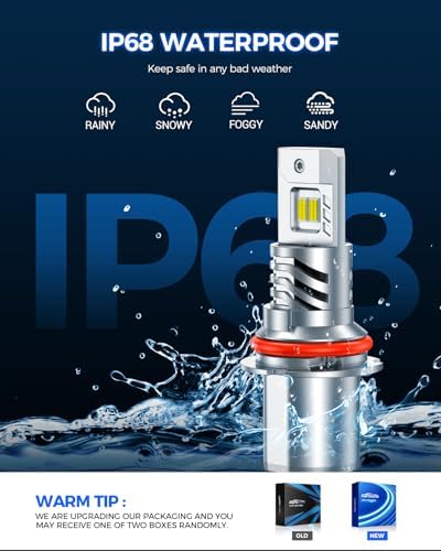 Marsauto 9004 Bulbs 70000LM Brighter, 6500K Cool White M4 9004 Fog bulbs, True 1:1 Mini Size Match, Quick Plug & Play Setup, 80,000-Hour Long, Pack of 2