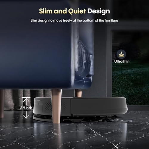 Bagotte Robot Vacuum and Mop Combo,5000Pa Suction Robotic Vacuums Cleaner with Low Noise, Self-Charger,2.4G WiFi/App/Alexa/Remote Control for Pet Hair,Hard Floor,Carpet