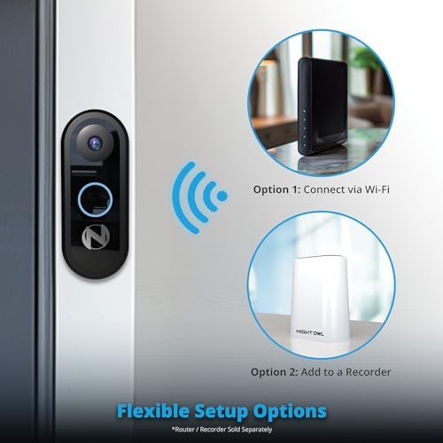 Night Owl 1080p Video Doorbell with Mount and Wireless Chime