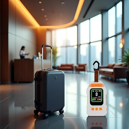 Portable Rechargeable Air Detector, Indoor Air Quality Meter, Magnetic Detector with Temperature and Humidity Monitoring, Audible and Visual Air Quality Monitor for Camping, Hotels, Travel, and RVs