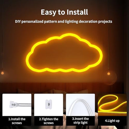 iNextStation 16.4FT 12V LED Strip Lights Yellow Neon Rope Lights (No Plug)