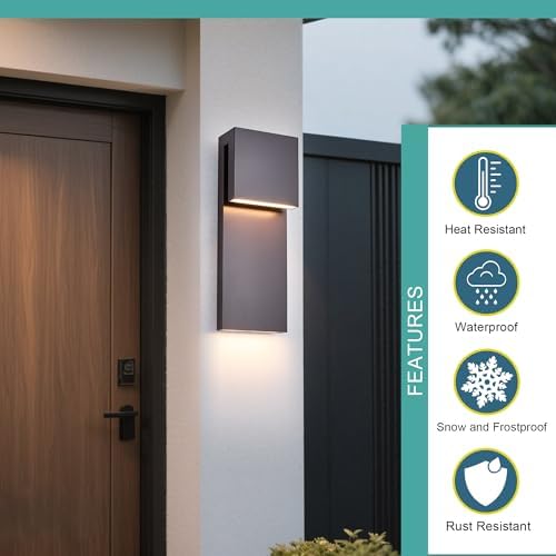 Tarentlight Outdoor Wall Lights Modern Exterior Lighting Fixtures, 3000K Integrated LED, Wall Sconce Lighting 2 Packs, Bronze Outside Wall Mount Lights for House Front Door Porch Garage Patio