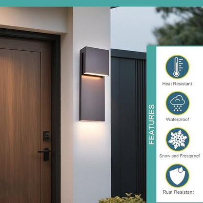 Tarentlight Outdoor Wall Lights Modern Exterior Lighting Fixtures, 3000K Integrated LED, Wall Sconce Lighting 2 Packs, Bronze Outside Wall Mount Lights for House Front Door Porch Garage Patio