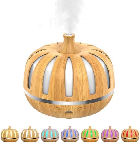 Pumpkin-Shaped Essential Oil Diffuser, with LED Night Light