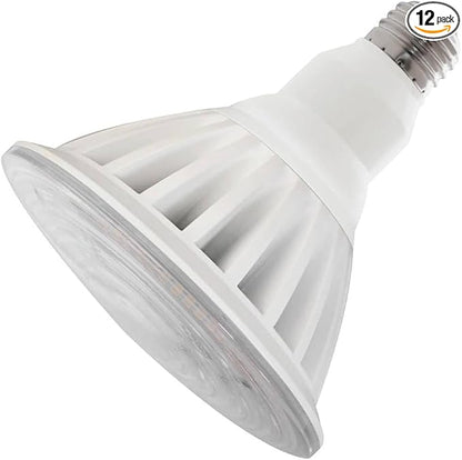 Feit Electric PAR38 LED Light Bulb, 325W Equivalent, Outdoor Flood Light Bulb, Non Dimmable, 13 Year Life, 5000 Lumens, E26 Base, Damp Rated, High Lumen, PAR38/5000/5K/LED (Pack of 12)
