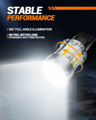 SEALIGHT 921 LED Bulb Reverse Light 600% Brighter T15 906 904 916 W16W 921 LED Bulb with Projector Replacement Tail Backup Reverse Lights, Non-polarity, Xenon White, Interior Lighting Pack of 2