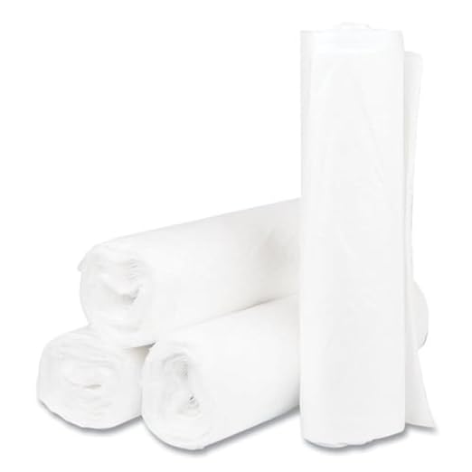 Inteplast S334011N 33 Gallon Capacity, 40" Length x 33" Width x 11 Micron Thickness, Natural Color, High-Density Commercial Coreless Roll Can Liner (Case of 20 Roll, 25 Bags per Roll)