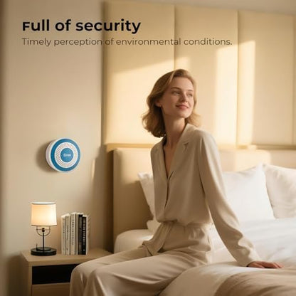 Alarm System for Home Security,9 Pieces Smart WiFi Door Alarm System with APP Alert,Window Motion Sensor Alarm,Remote Control, Loud Siren,Compatible with Alexa