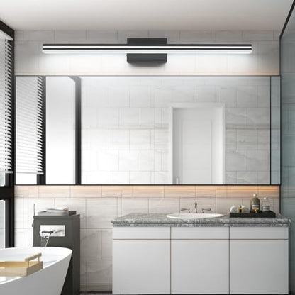 SineRise LED Modern Bathroom Vanity Light Bar (40-Inch, 3000K/4000K/6000K), Matte Black Dimmable Modern Acrylic Bathroom Wall Lighting Fixtures Over Mirror