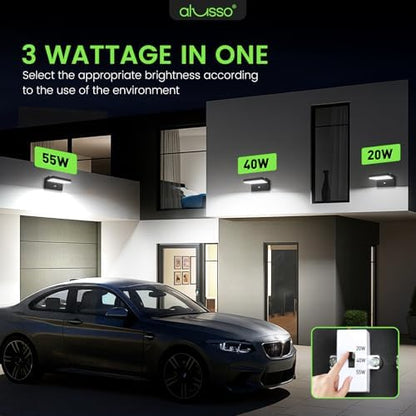 ALUSSO 20W/40W/55W LED Outdoor Motion Sensor Flood Lights, 3CCT Wall Light