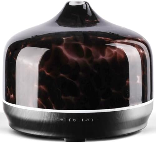 Porseme 500ml Glass Essential Oil Diffuser Aromatherapy Ultrasonic Cool Mist Humidifier 15-21 Running Hours Waterless Auto-Off Air Diffusers for Sleeping Yoga Working Spa(Lava)