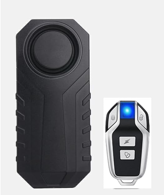 AIJING 113db Bike Alarm with Remote, Loud Anti Theft Alarm for Bicycle Golf Car, IP65 Waterproof Vibration Sensor Alarm System, Wireless Siren for E-Bike, Motorcycle,Trailer, Mailbox, Scooter (A1)