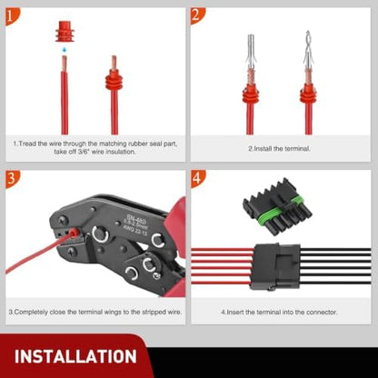 Nilight 78PCS 3 Kits 6 Pin Waterproof Automotive Electrical Connector Kit
