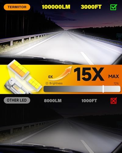 Termitor Smart H4 Light Bulb, 0-75000LM 1500% Super Brighter, App-Controlled Dimming & Color Temperature, 3000K Yellow to 6500K Cool White for Bluetooth 9003/HB2 Fog Light, Plug and Play, Pack of 2