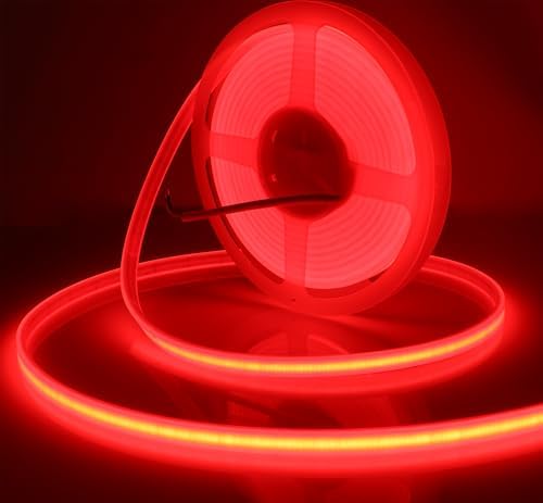 LEDENET COB LED Strip Lights Waterproof IP67 DC12V 16.4ft/5m 480LEDs/m Red