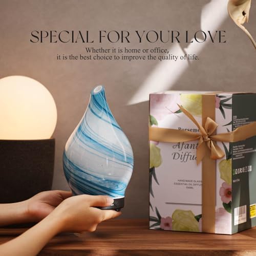 Porseme Essential Oil Diffuser 150ml Handmade Glass Diffuser 6H Runtime