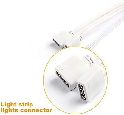 DAYBETTER Led Lights 2 Ports 44 Key Remote Control, Dimmer for Strip, 4 Pin Output Remote Controller for Led Strips 12 24V DC Tape Light (Without Power Adapter)