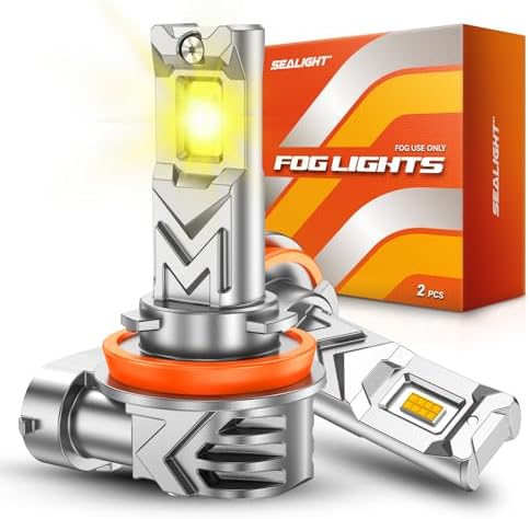 SEALIGHT H11 LED Fog Light Bulb, H8/H16 3500K Yellow Fog Lights, 17000LM