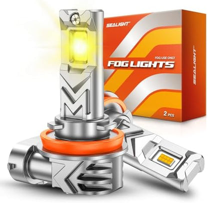 SEALIGHT H11 LED Fog Light Bulb, H8/H16 3500K Yellow Fog Lights, 17000LM
