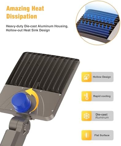 LED Parking Lot Light 150W 21000LM 5000K, Commercial Outdoor Area Lighting