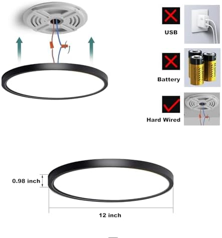 12 Inch Motion Sensor LED Ceiling Light, White