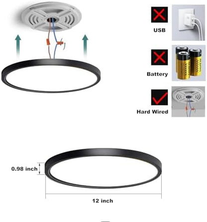 12 Inch Motion Sensor LED Ceiling Light, White