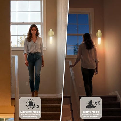 iThird Motion Sensor Light Indoor - Wireless Wall Light, lumi Light, Magnet Rechargeable Wall Sconces, Portable Night Lights, LED Lights for Closet, Bathroom (Beech 3PCS)