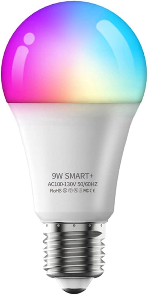 LGIDTECH ZJ09B RGBWW WiFi LED Light Bulb E26 AC100-130V,RGB Color Changing,Color Temperature Adjustable,Compatible with Alexa Google Home Siri Voice Control.Smartphone APP Control Without hub