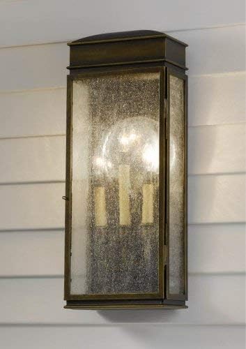 Generation Lighting OL7402ASTB Whitaker Outdoor Patio Lighting Wall Lantern, Bronze, 3-Light (9 Inch W x 23 Inch H) 180watts, cETL Listed, Safety Rated for Wet Locations