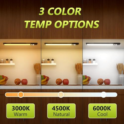 Mpotmiy 4-Pack 10" Wireless Under Cabinet Lights with Digital Display