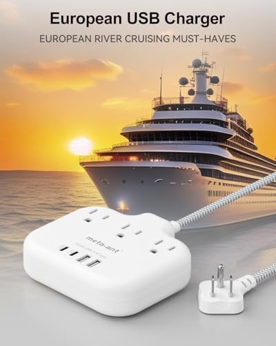 25FT Extension Cord with USB C - White Flat Plug Braided Extension Cord with 3 Outlets & 4 USB Ports (2 USB-C), No Surge Protector for Home, Office, Studio, Behind TV