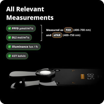 Quantum PAR Meter Accessory | Measure Plant Light PPFD/DLI with Photone App