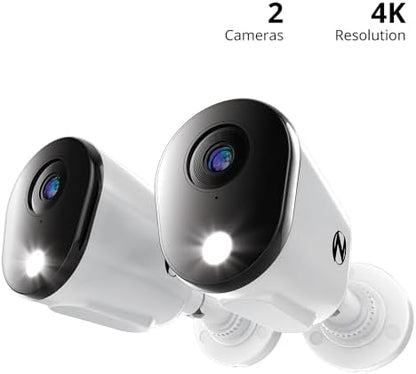 Night Owl Add On Wired 4K HD Indoor/Outdoor Deterrence Cameras with 2-Way Audio (2-Pack) (Requires Compatible DVR - Sold Separately) (2 Camera)