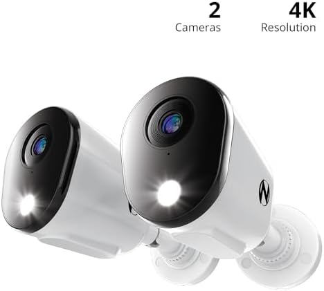 Night Owl Add On Wired 4K HD Indoor/Outdoor Deterrence Cameras with 2-Way Audio (2-Pack) (Requires Compatible DVR - Sold Separately) (2 Camera)