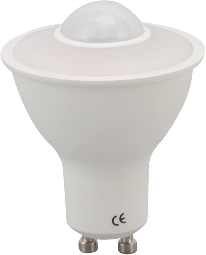 Yctze 5W 500LM GU10 Motion Sensor LED Bulb, Infrared Human Induction, Warm Light 3000K, AC 100-240V, Outdoor Security Floodlight for Ceiling, Corridor, Porch Lamp Replacement Bulb