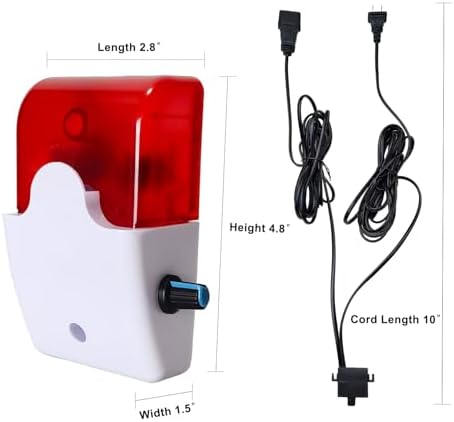 Aquarium Lack Water Alarm,AC 110V Low Water Level Alarm Detector, Small Sensor, for Fish Tank,Pond,Sump Pump,with 110dB and LED Indicator,10ft Cord,LW01