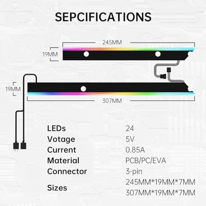 AsiaHorse ARGB Light Strip for Motherboard, 28 Independent Addressable RGB, 5V 3-pin Motherboard Aura Sync, Lightsaber-X Led PC Parts Kit Compatible with ATX